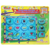 Creative building block toys 296 (L10 - (L10 - Baby lean English-Vietnameset and identify fruit ) M1549-LR